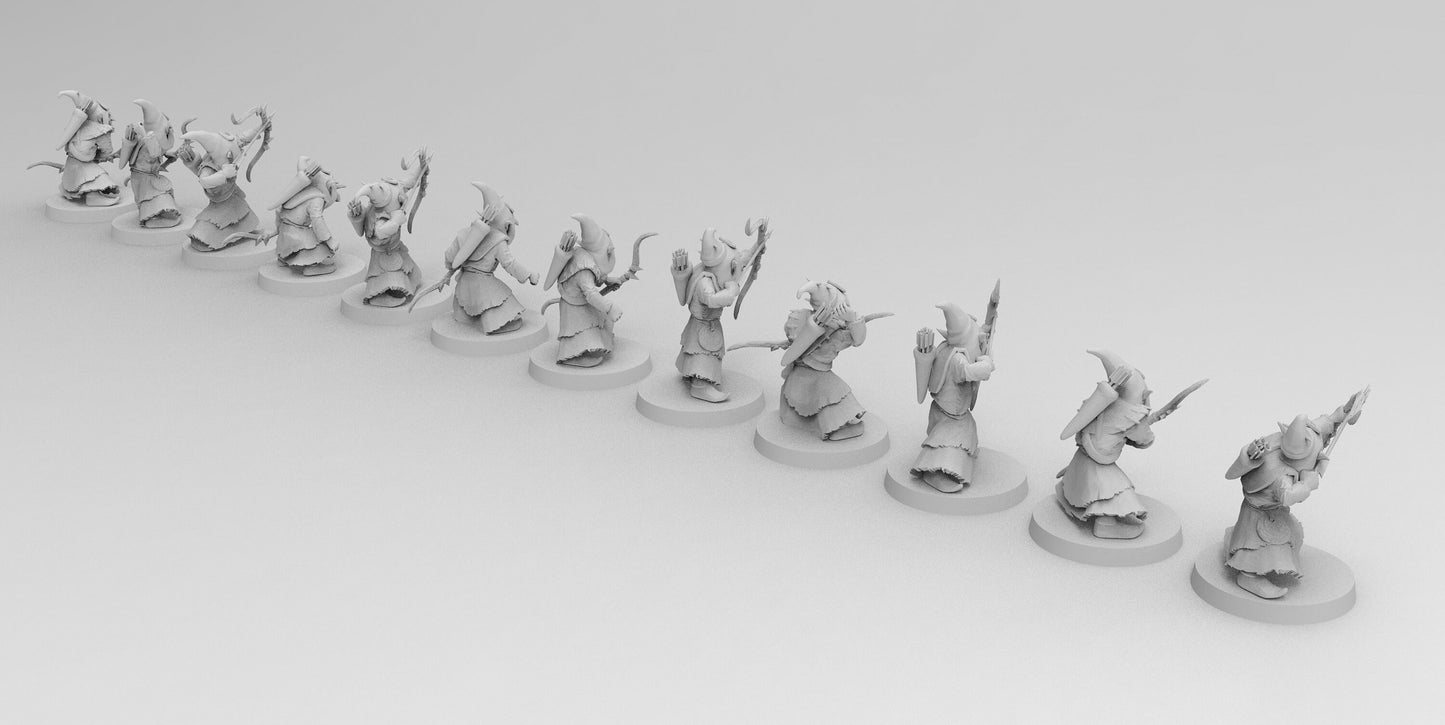 Night Shift Gobboz - Archers | Greenskins | Resin 3D Printed Miniatures | EmanG | Table Top Gaming | RPG | D&D | Pathfinder