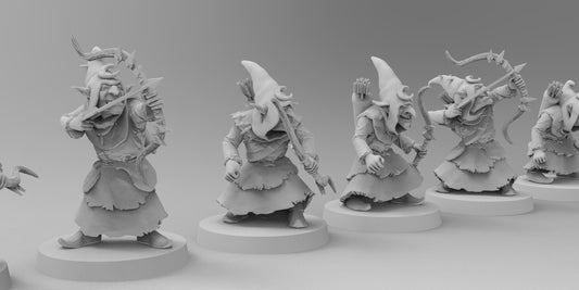 Night Shift Gobboz - Archers | Greenskins | Resin 3D Printed Miniatures | EmanG | Table Top Gaming | RPG | D&D | Pathfinder
