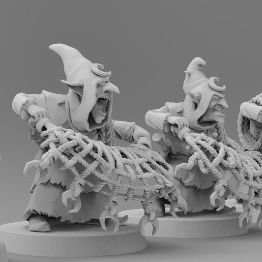 Night Shift Gobboz- Net Tossers | Greenskins | Resin 3D Printed Miniatures | EmanG | Table Top Gaming | RPG | D&D | Pathfinder