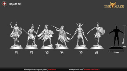 Hoplites | The Maze | Resin 3D Printed Miniature | White Werewolf Tavern | RPG | D&D | DnD