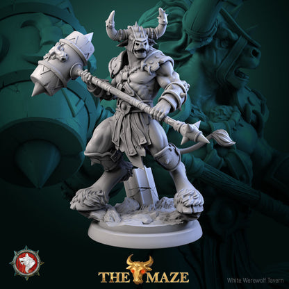 Beastman Chargers | The Maze | Resin 3D Printed Miniature | White Werewolf Tavern | RPG | D&D | DnD