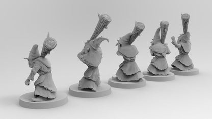 Night Shift Gobboz - Club Holders | Greenskins | Resin 3D Printed Miniatures | EmanG | Table Top Gaming | RPG | D&D | Pathfinder