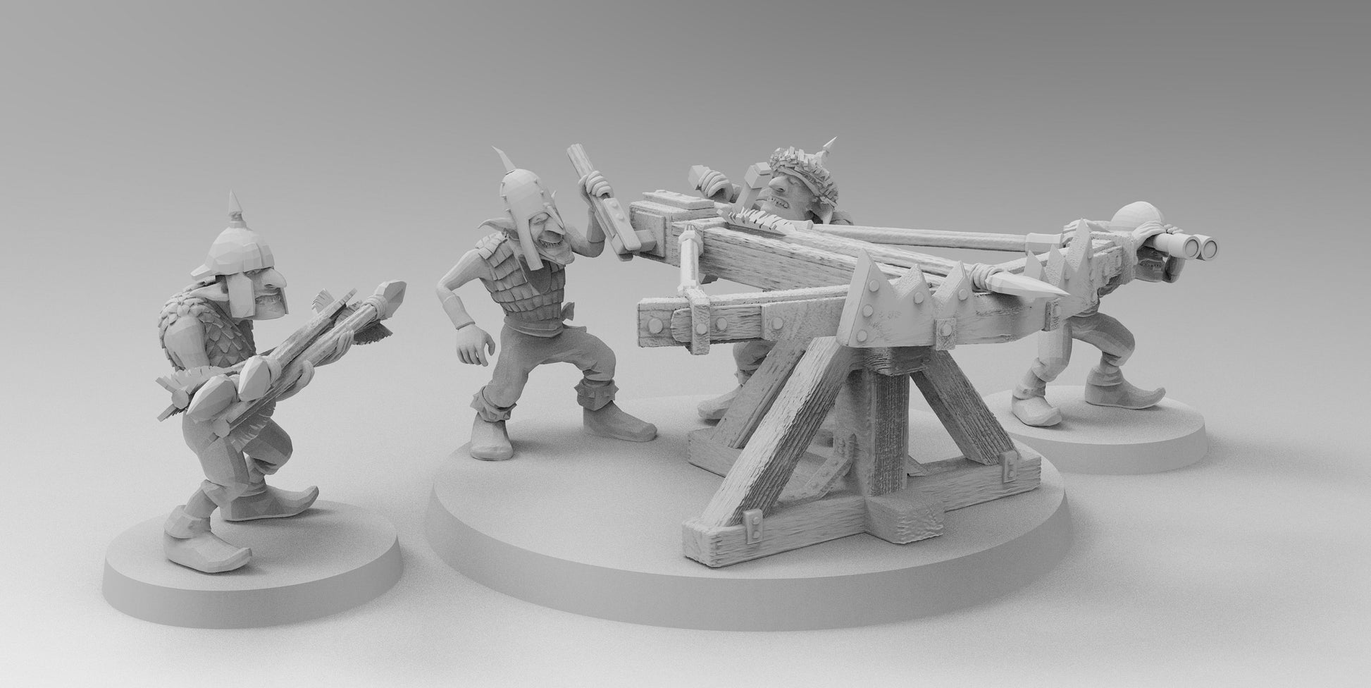 Goblin Bolt Thrower with 4 Crew | Goblins | Resin 3D Printed Miniatures | EmanG | Table Top Gaming | RPG | D&D | Pathfinder