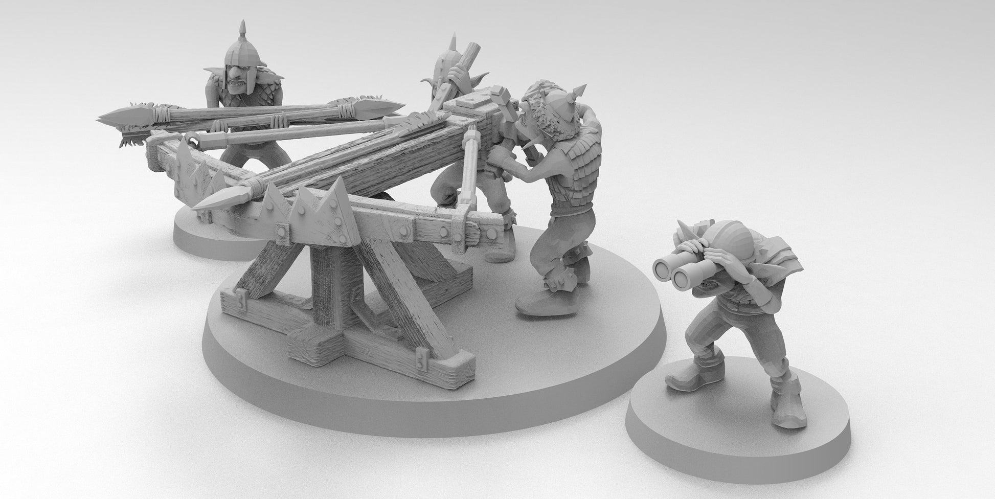 Goblin Bolt Thrower with 4 Crew | Goblins | Resin 3D Printed Miniatures | EmanG | Table Top Gaming | RPG | D&D | Pathfinder