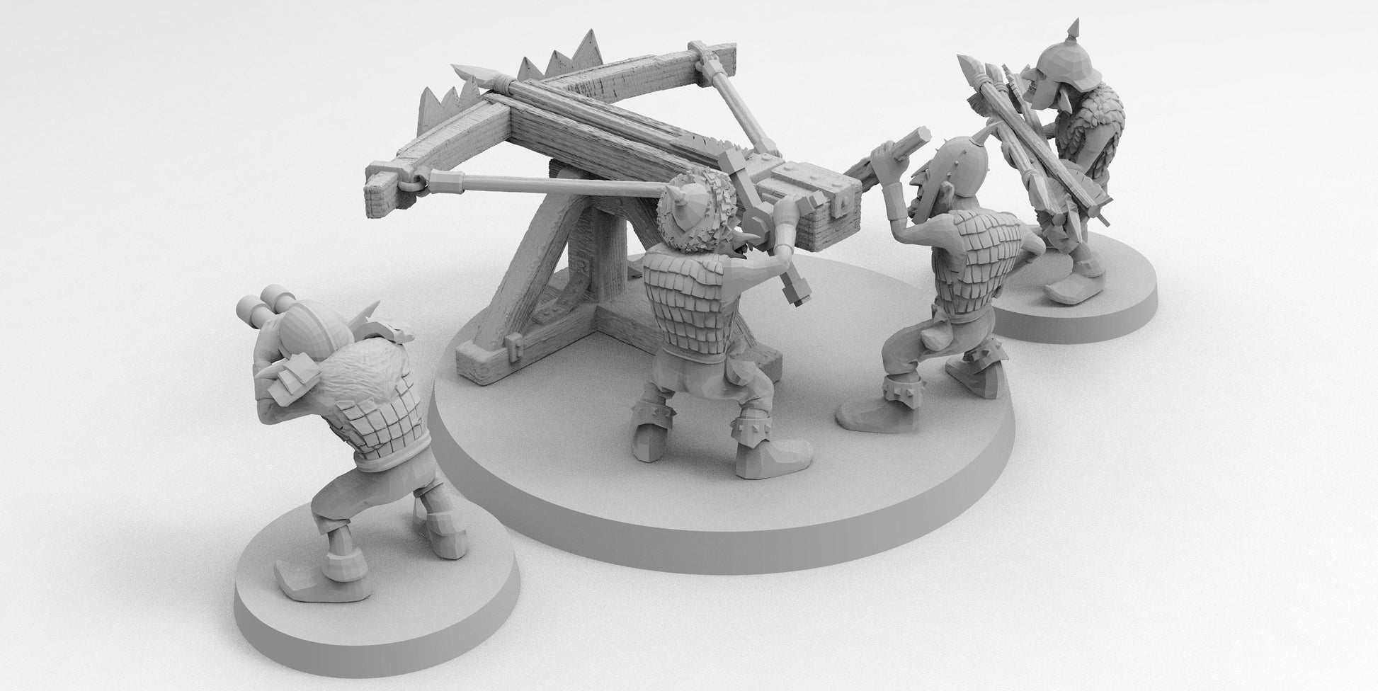 Goblin Bolt Thrower with 4 Crew | Goblins | Resin 3D Printed Miniatures | EmanG | Table Top Gaming | RPG | D&D | Pathfinder