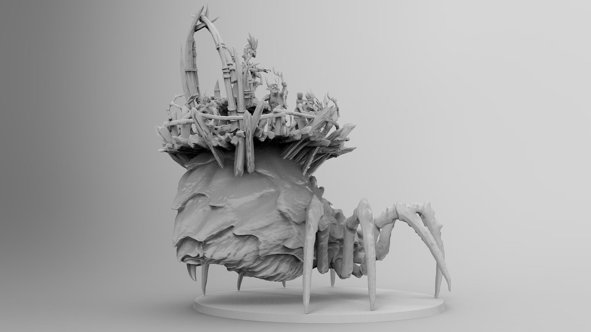 Giant Spider and Goblin Friends | Four Poses | Gitz and Gobbos | Resin 3D Printed Miniatures | EmanG | Table Top Gaming