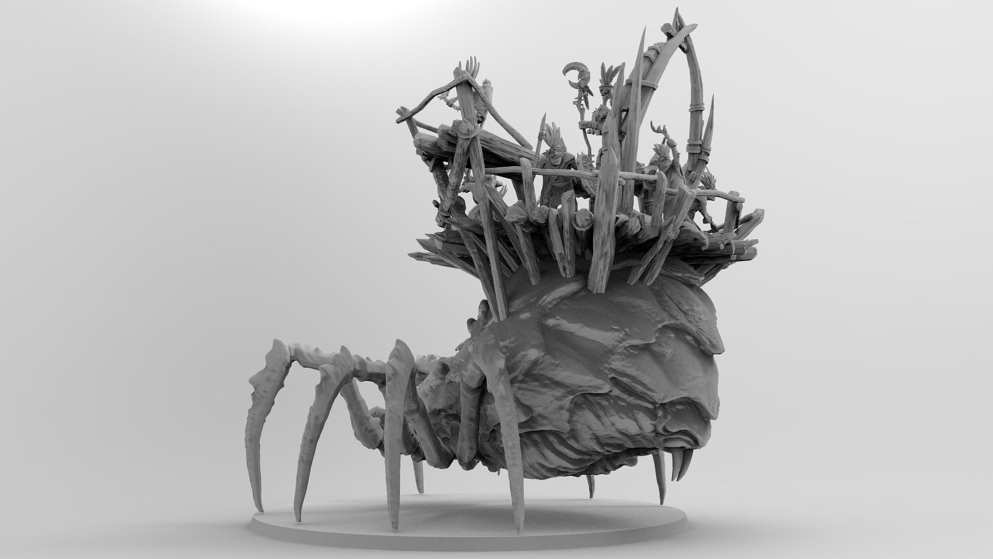 Giant Spider and Goblin Friends | Four Poses | Gitz and Gobbos | Resin 3D Printed Miniatures | EmanG | Table Top Gaming