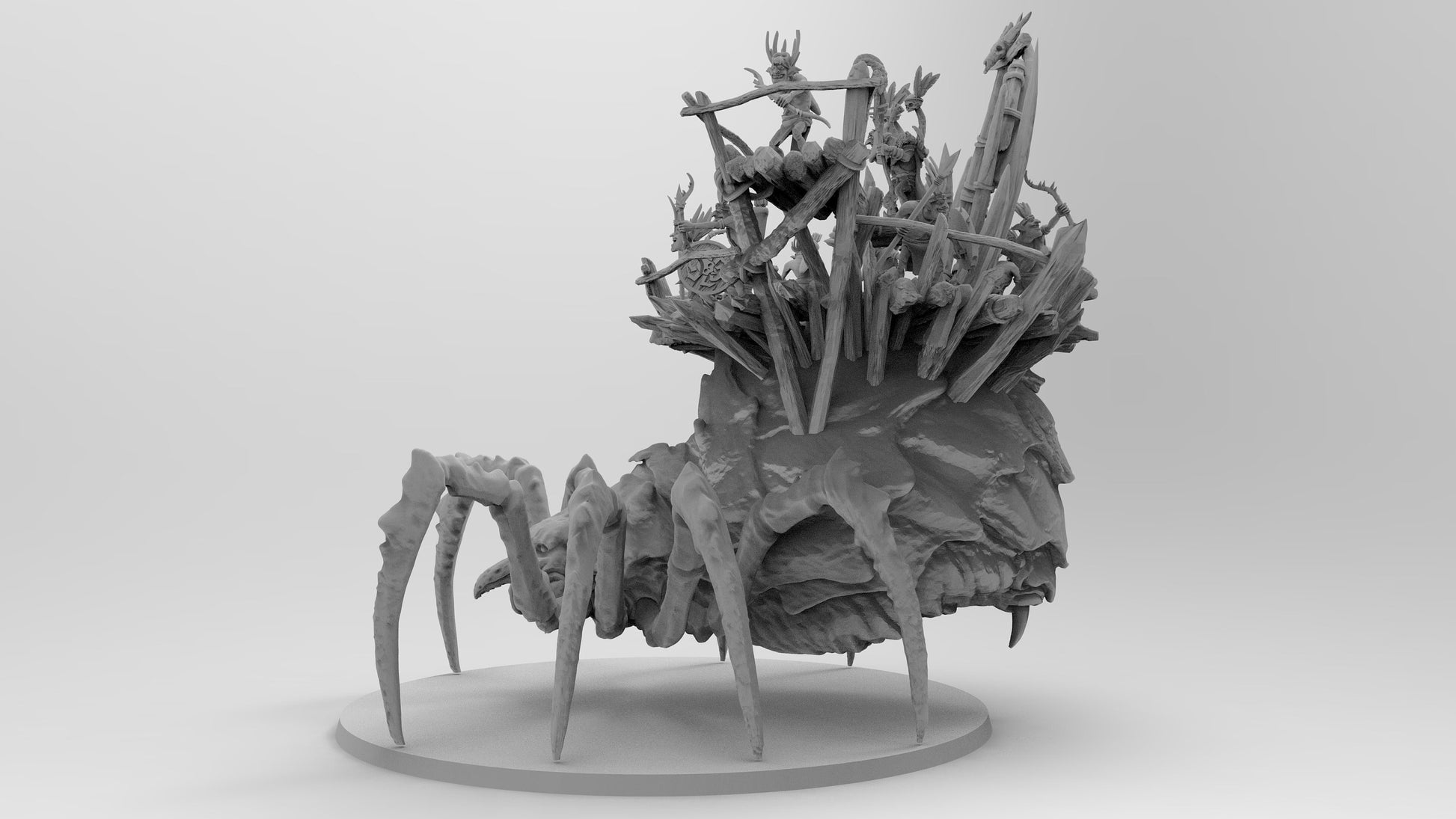 Giant Spider and Goblin Friends | Four Poses | Gitz and Gobbos | Resin 3D Printed Miniatures | EmanG | Table Top Gaming