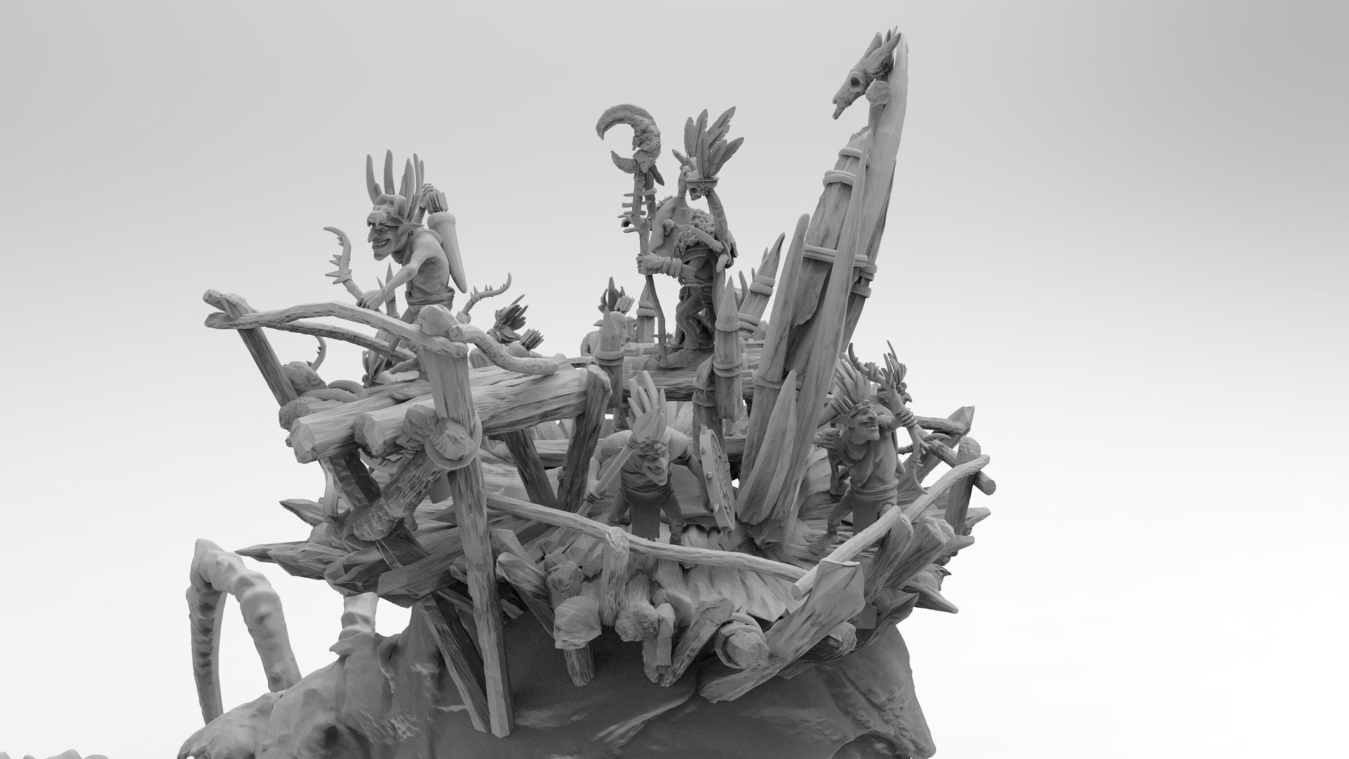 Giant Spider and Goblin Friends | Four Poses | Gitz and Gobbos | Resin 3D Printed Miniatures | EmanG | Table Top Gaming