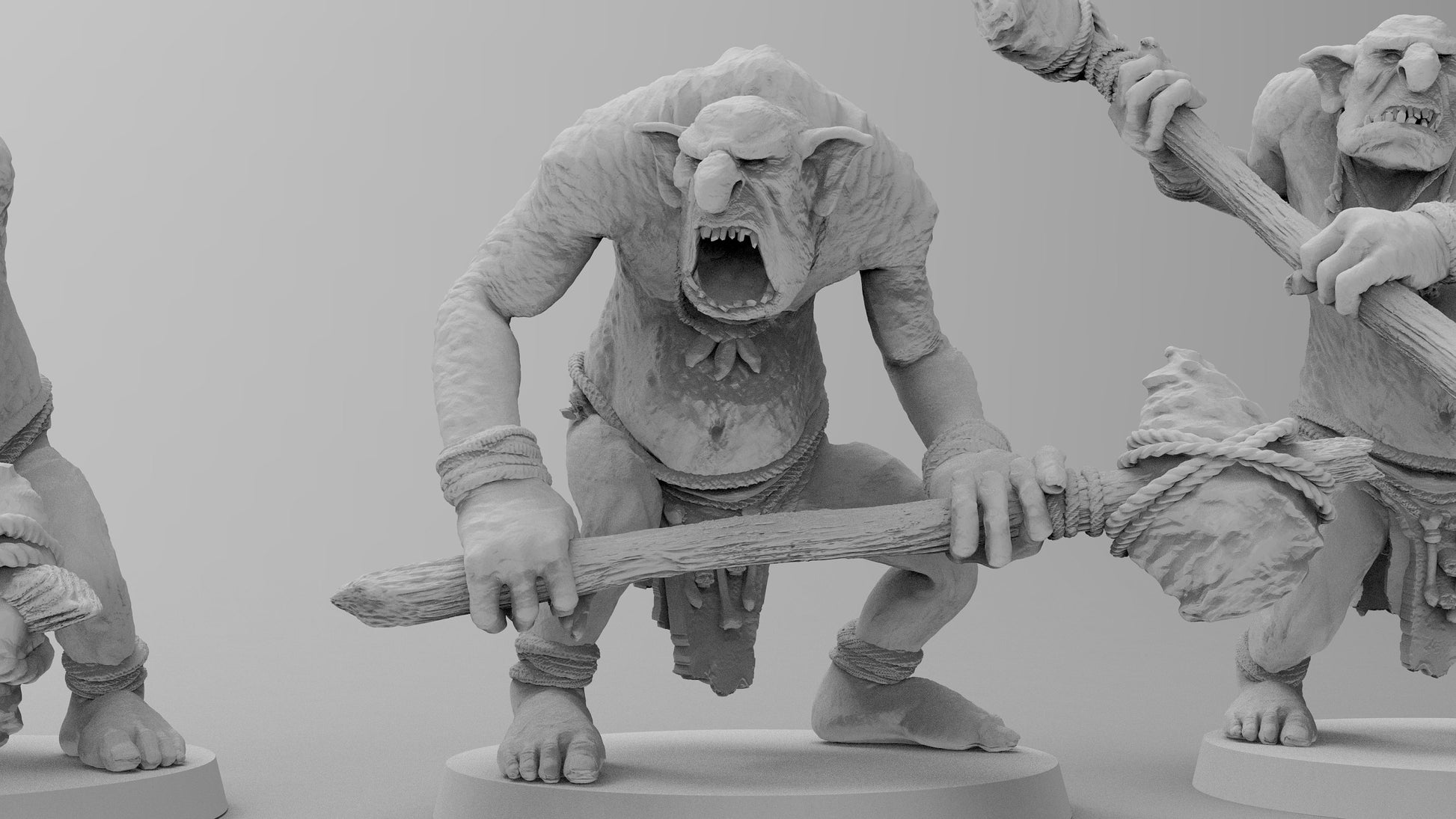 Rock Trolls | Many Poses | Gitz and Gobboz | Resin 3D Printed Miniatures | EmanG | Table Top Gaming | RPG | D&D | Pathfinder