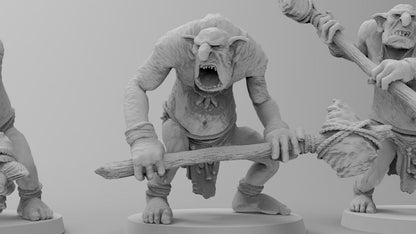 Rock Trolls | Many Poses | Gitz and Gobboz | Resin 3D Printed Miniatures | EmanG | Table Top Gaming | RPG | D&D | Pathfinder
