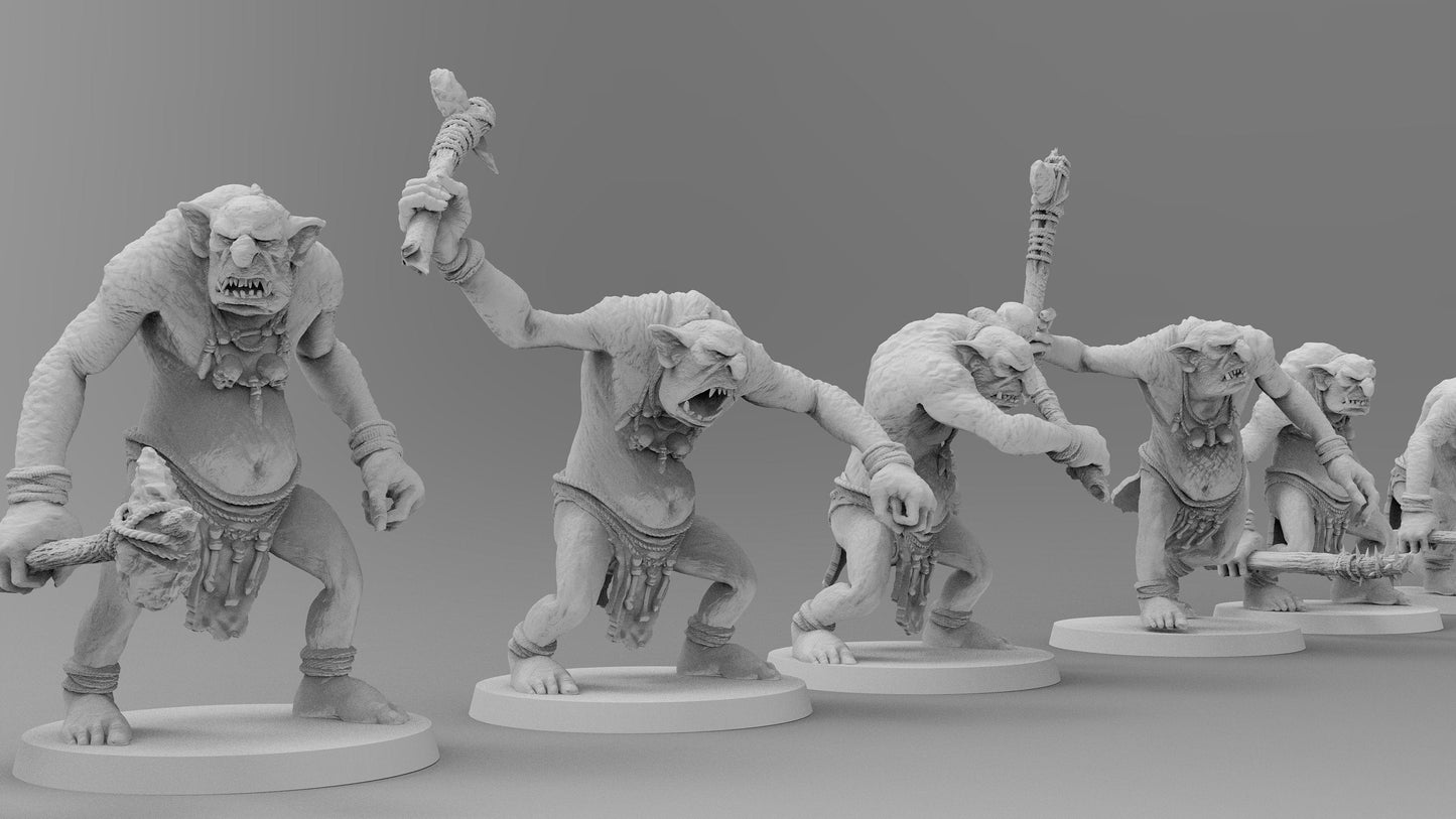 Rock Trolls | Many Poses | Gitz and Gobboz | Resin 3D Printed Miniatures | EmanG | Table Top Gaming | RPG | D&D | Pathfinder