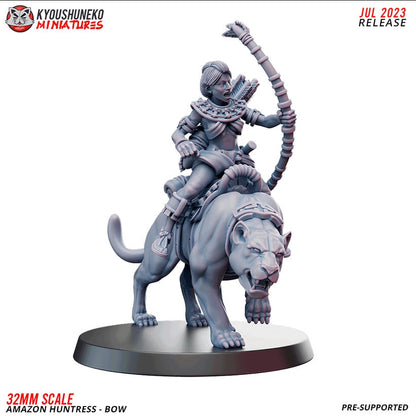 Panther Huntresses with Bows | | Amazons | Resin 3D Printed Miniatures | Kyoushuneko | Table Top Gaming | RPG | D&D