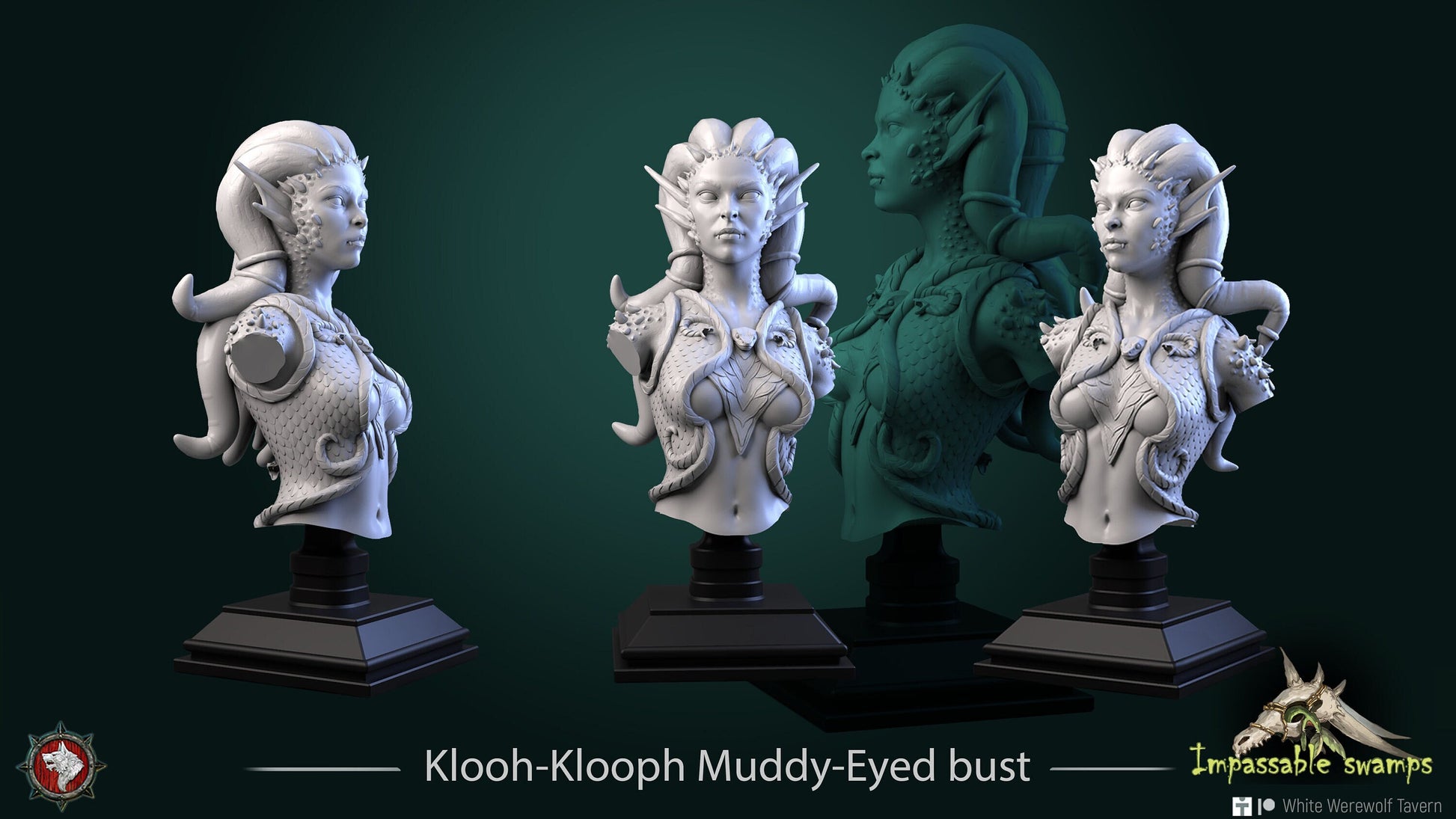Klooh-Klooph Muddy-Eyed | Impassable Swamps | Bust | Resin 3D Printed Miniature | White Werewolf Tavern