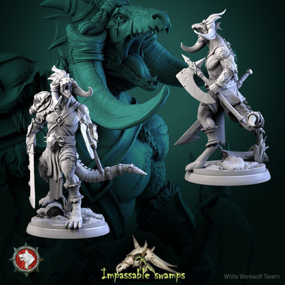 Lizardfolk Warlord | Impassable Swamps | Multiple Scales | Resin 3D Printed Miniature | White Werewolf Tavern