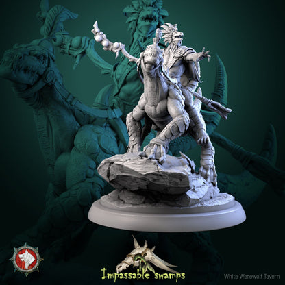 Lizardfolk Rider | Impassable Swamps | Resin 3D Printed Miniature | White Werewolf Tavern | RPG | D&D | DnD