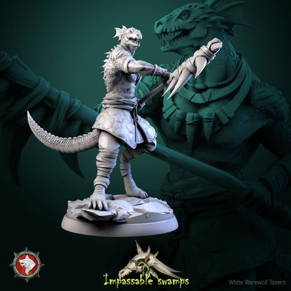 Lizardfolk Warriors | Impassable Swamps | Resin 3D Printed Miniature | White Werewolf Tavern | RPG | D&D | DnD