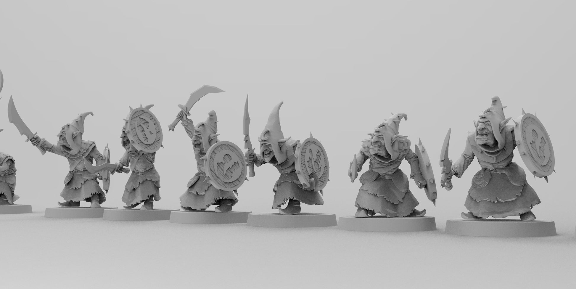 Night Goblins - Sword and Shield | Greenskins | Resin 3D Printed Miniatures | EmanG | Table Top Gaming | RPG | D&D | Pathfinder