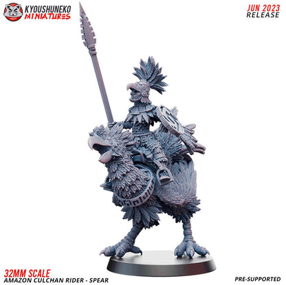 Amazon Culchan (Chocobo) Riders | Amazons | Resin 3D Printed Miniatures | Kyoushuneko | Table Top Gaming | RPG | D&D