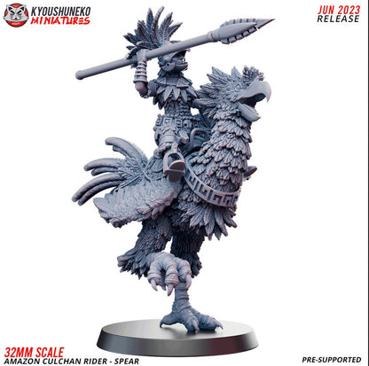 Amazon Culchan (Chocobo) Riders | Amazons | Resin 3D Printed Miniatures | Kyoushuneko | Table Top Gaming | RPG | D&D