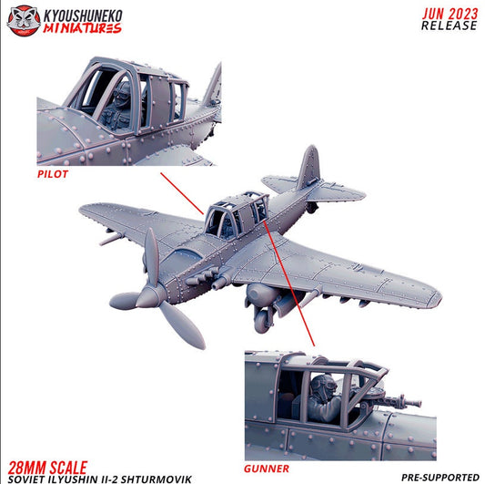 WW2 Soviet Ilyushin II-2 Shturmovik | Ground Attack Plane | Resin 3D Printed Miniature | Kyoushuneko