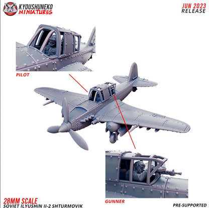WW2 Soviet Ilyushin II-2 Shturmovik | Ground Attack Plane | Resin 3D Printed Miniature | Kyoushuneko