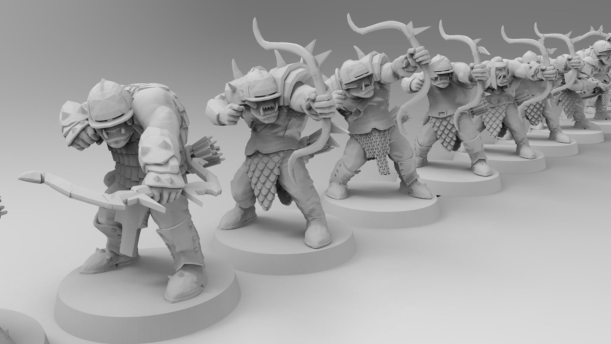 Orc Archers | Greenskins | Resin 3D Printed Miniatures | EmanG | Table Top Gaming | RPG | D&D | Pathfinder