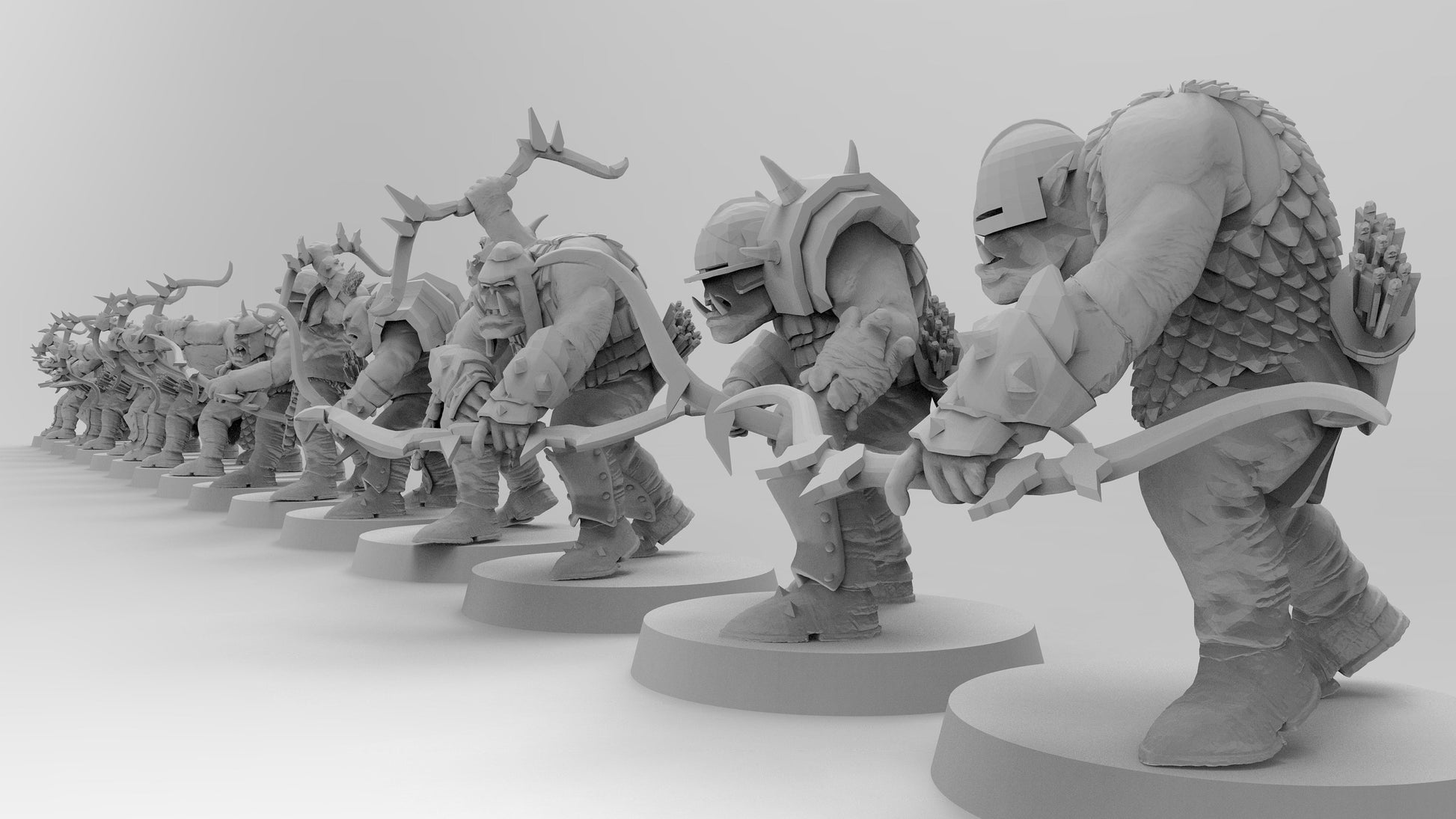 Orc Archers | Greenskins | Resin 3D Printed Miniatures | EmanG | Table Top Gaming | RPG | D&D | Pathfinder