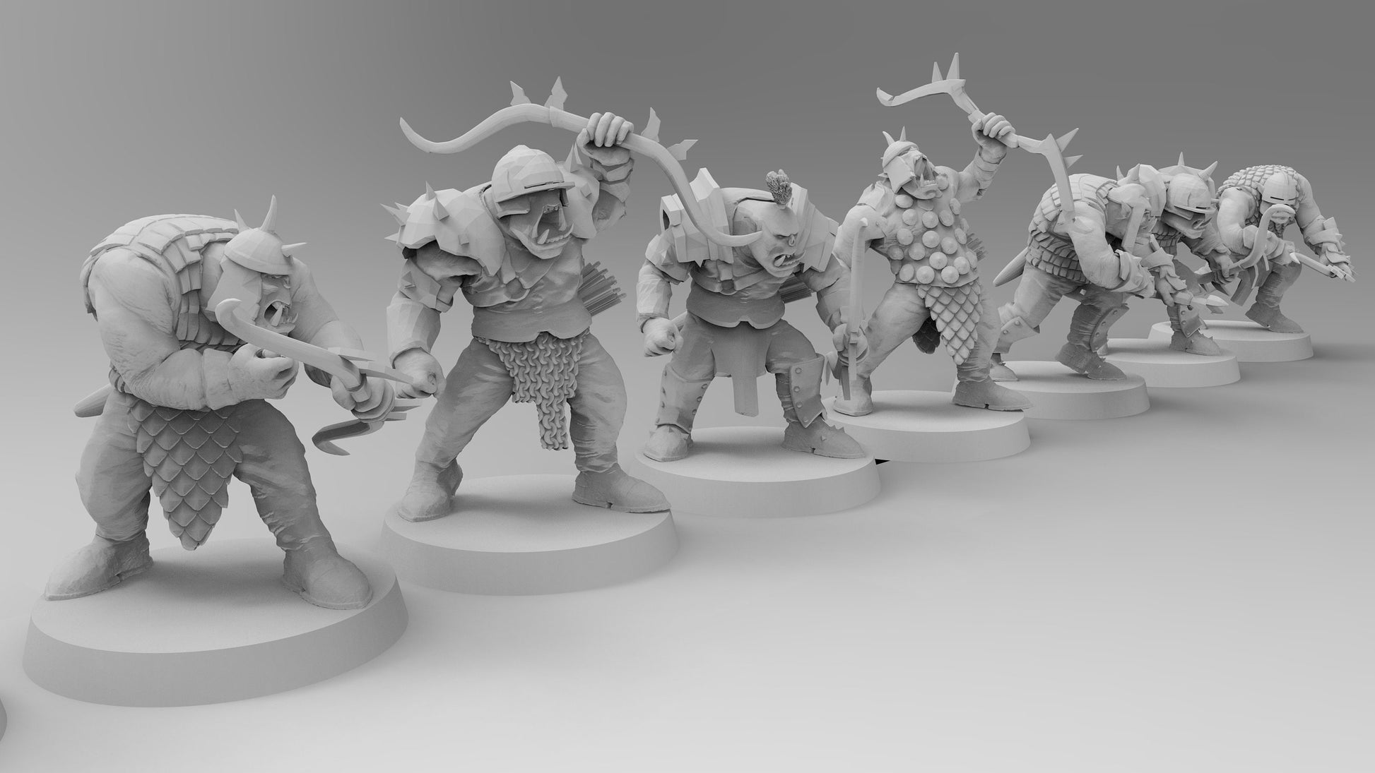 Orc Archers | Greenskins | Resin 3D Printed Miniatures | EmanG | Table Top Gaming | RPG | D&D | Pathfinder