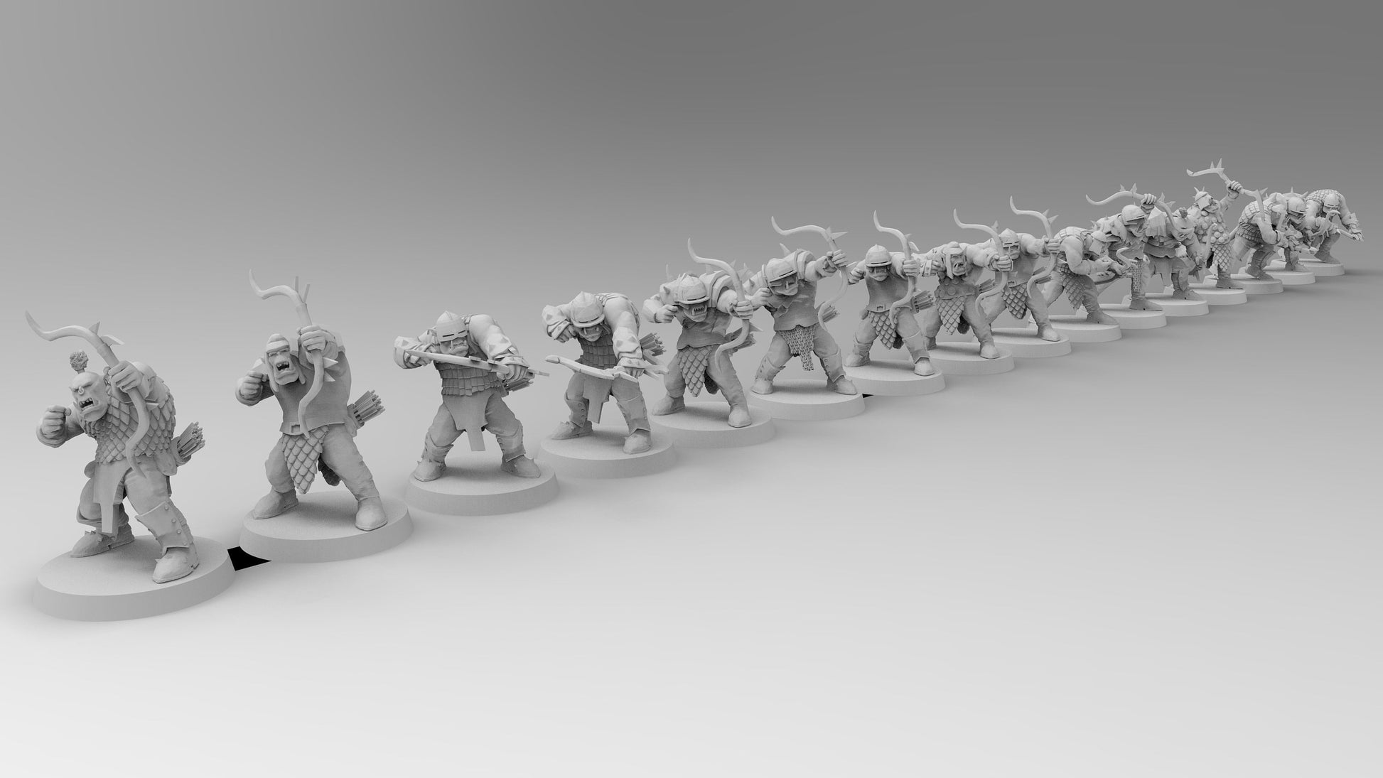 Orc Archers | Greenskins | Resin 3D Printed Miniatures | EmanG | Table Top Gaming | RPG | D&D | Pathfinder