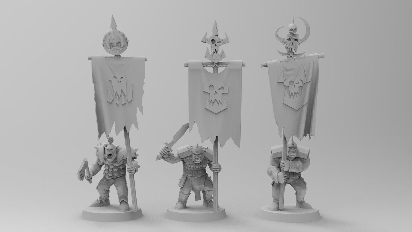 Orc Fighters | Greenskins | Resin 3D Printed Miniatures | EmanG | Table Top Gaming | RPG | D&D | Pathfinder