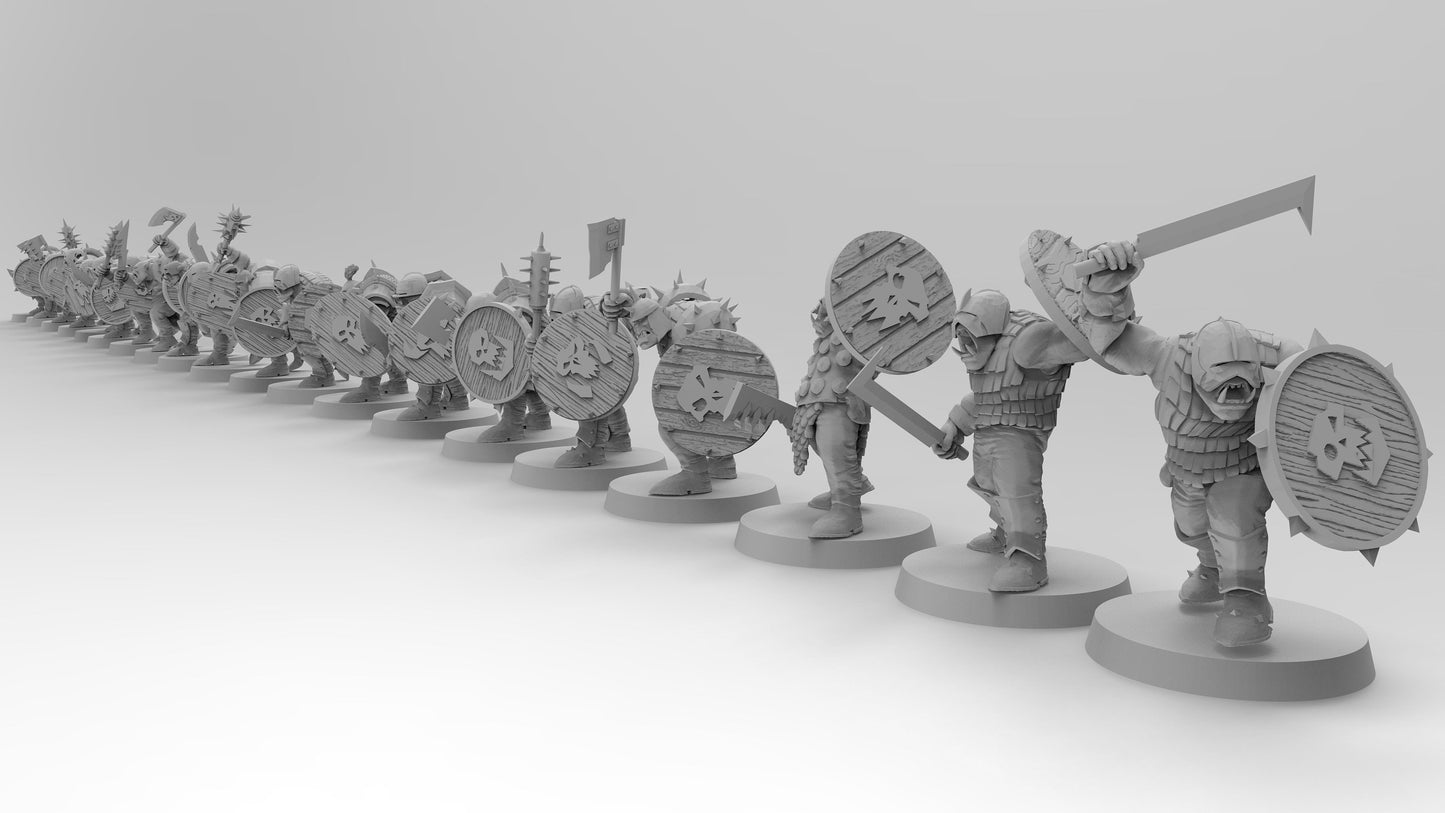 Orc Fighters | Greenskins | Resin 3D Printed Miniatures | EmanG | Table Top Gaming | RPG | D&D | Pathfinder