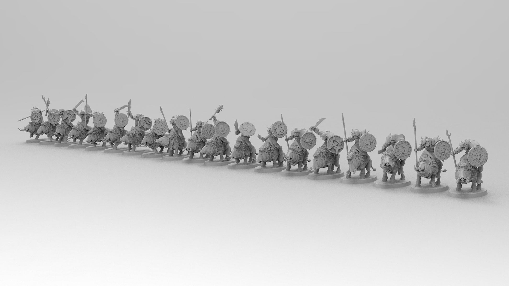 Orc Boar Cavalry | Greenskins | Resin 3D Printed Miniatures | EmanG | Table Top Gaming | RPG | D&D | Pathfinder