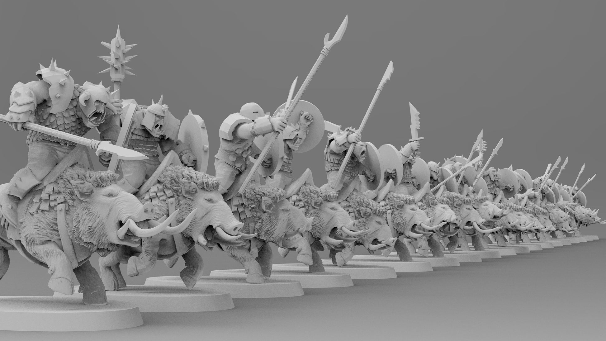 Orc Boar Cavalry | Greenskins | Resin 3D Printed Miniatures | EmanG | Table Top Gaming | RPG | D&D | Pathfinder