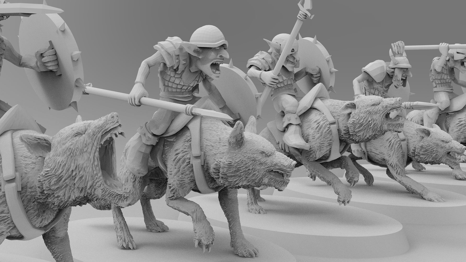 Goblin Wolf Cavalry | Greenskins | Resin 3D Printed Miniatures | EmanG | Table Top Gaming | RPG | D&D | Pathfinder