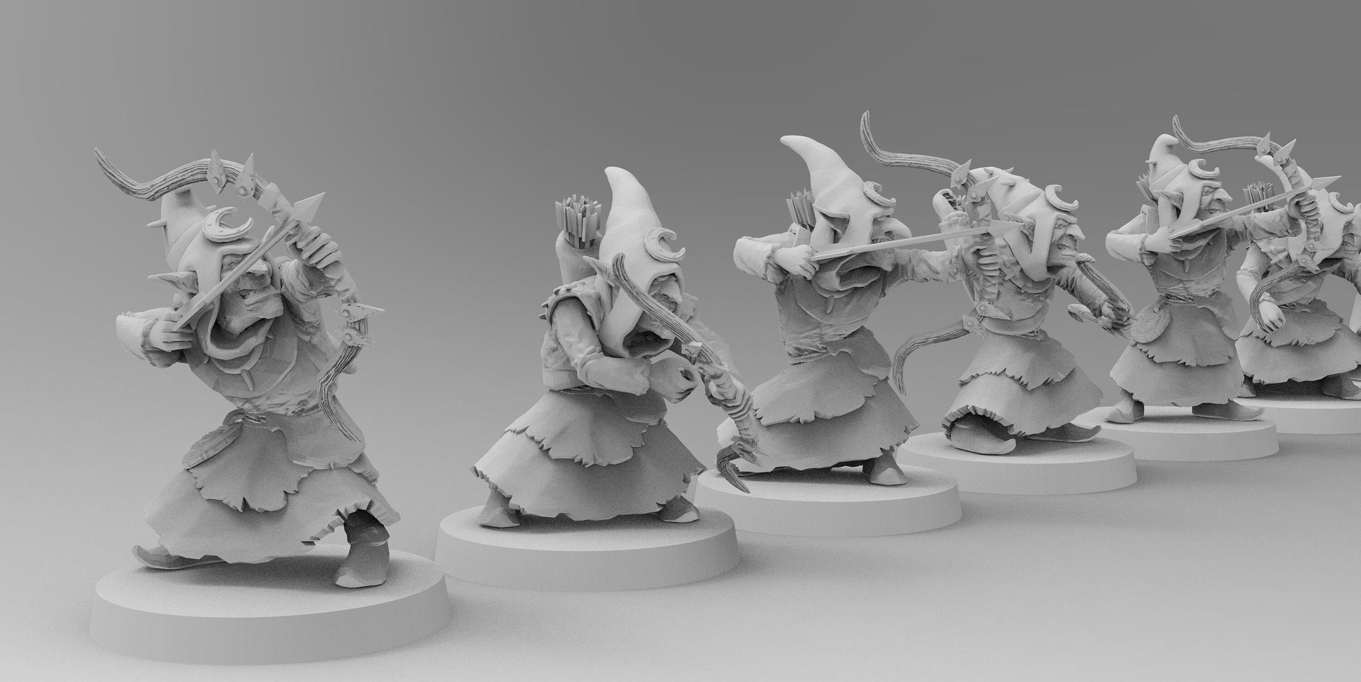 Night Shift Gobboz - Archers | Greenskins | Resin 3D Printed Miniatures | EmanG | Table Top Gaming | RPG | D&D | Pathfinder