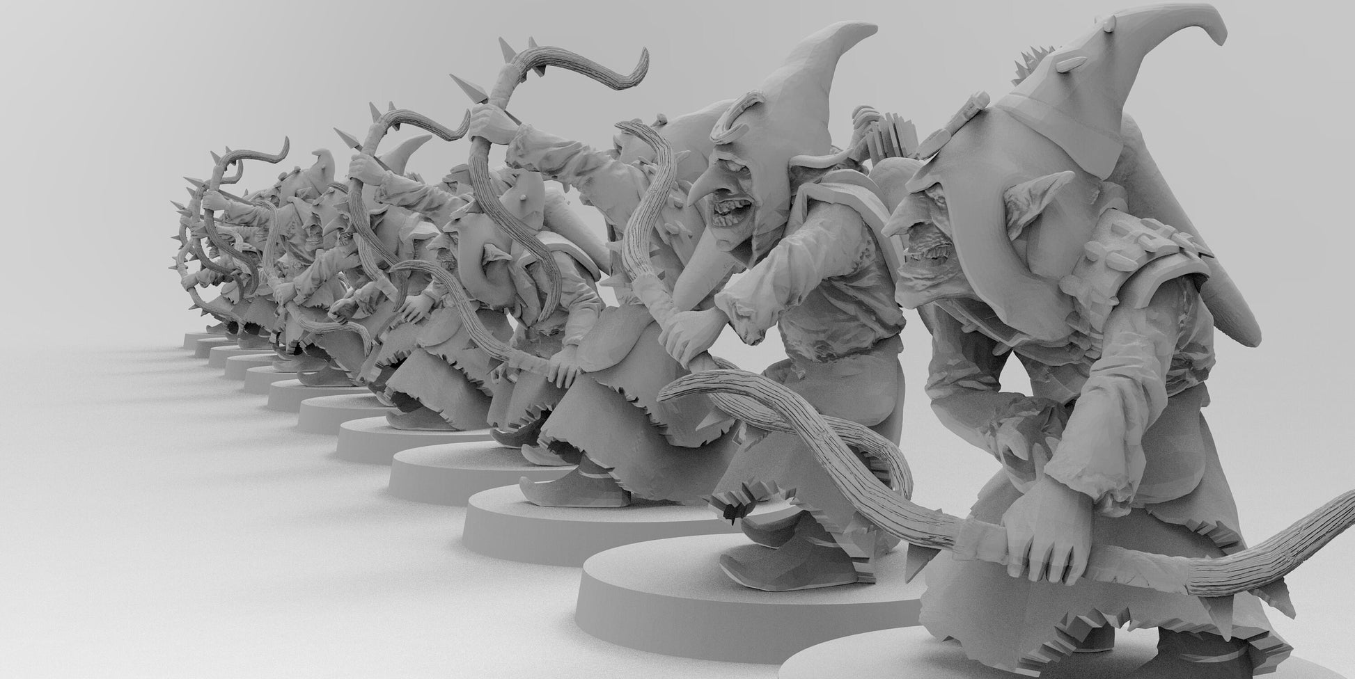 Night Shift Gobboz - Archers | Greenskins | Resin 3D Printed Miniatures | EmanG | Table Top Gaming | RPG | D&D | Pathfinder
