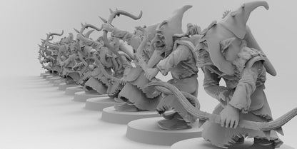 Night Shift Gobboz - Archers | Greenskins | Resin 3D Printed Miniatures | EmanG | Table Top Gaming | RPG | D&D | Pathfinder