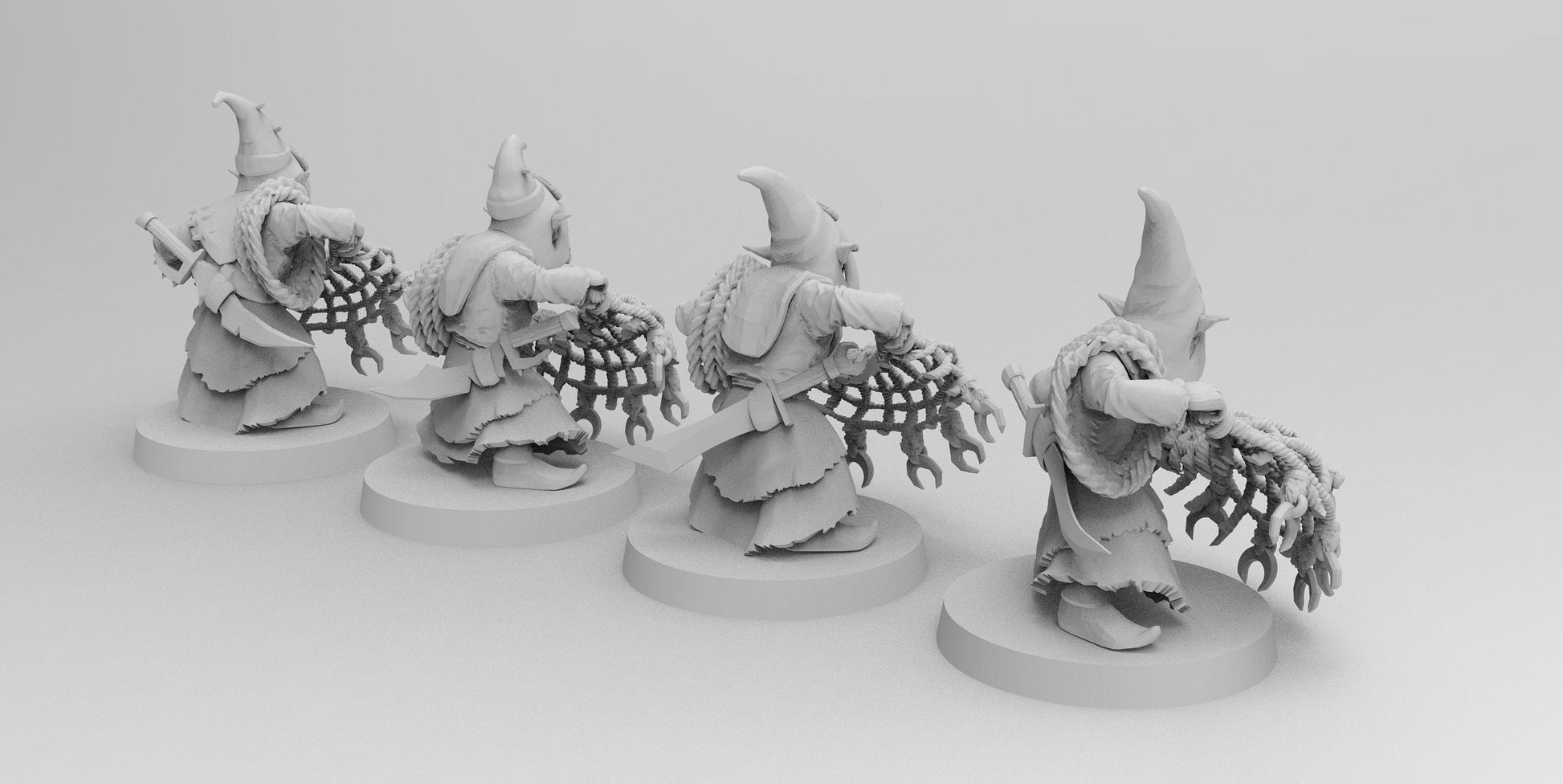 Night Shift Gobboz- Net Tossers | Greenskins | Resin 3D Printed Miniatures | EmanG | Table Top Gaming | RPG | D&D | Pathfinder