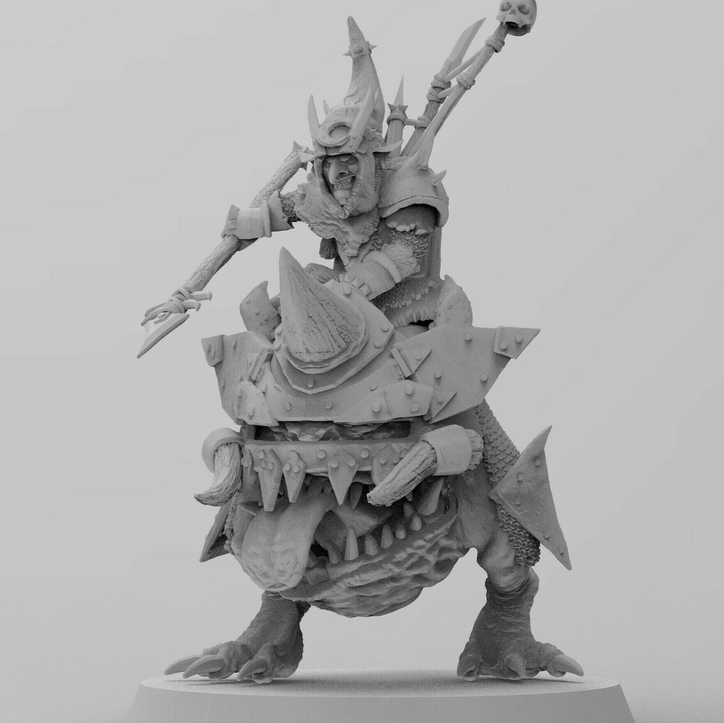 Night Shift Boss Gobboz on Mount | Goblins | Resin 3D Printed Miniatures | EmanG | Table Top Gaming | RPG | D&D | Pathfinder