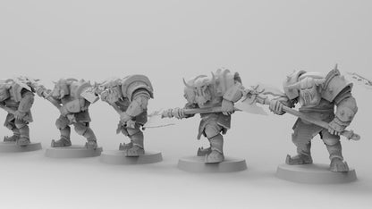 Black-Armored Orcs - Great Axes | Gitz and Gobbos | Resin 3D Printed Miniatures | EmanG | Table Top Gaming | RPG | D&D | Pathfinder