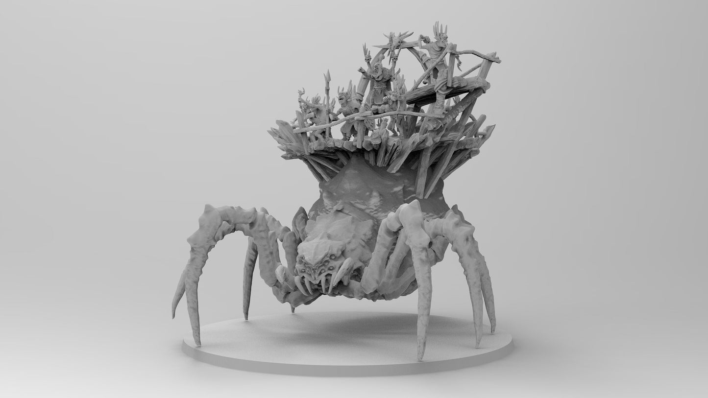 Giant Spider and Goblin Friends | Four Poses | Gitz and Gobbos | Resin 3D Printed Miniatures | EmanG | Table Top Gaming