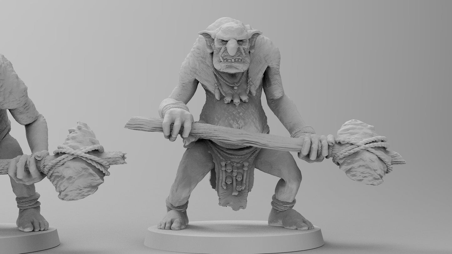 Rock Trolls | Many Poses | Gitz and Gobboz | Resin 3D Printed Miniatures | EmanG | Table Top Gaming | RPG | D&D | Pathfinder