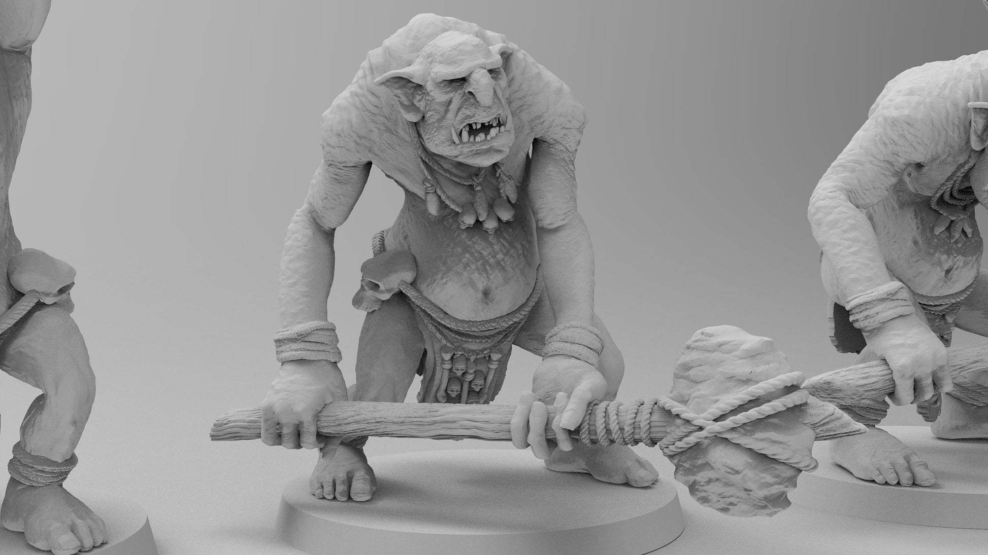 Rock Trolls | Many Poses | Gitz and Gobboz | Resin 3D Printed Miniatures | EmanG | Table Top Gaming | RPG | D&D | Pathfinder