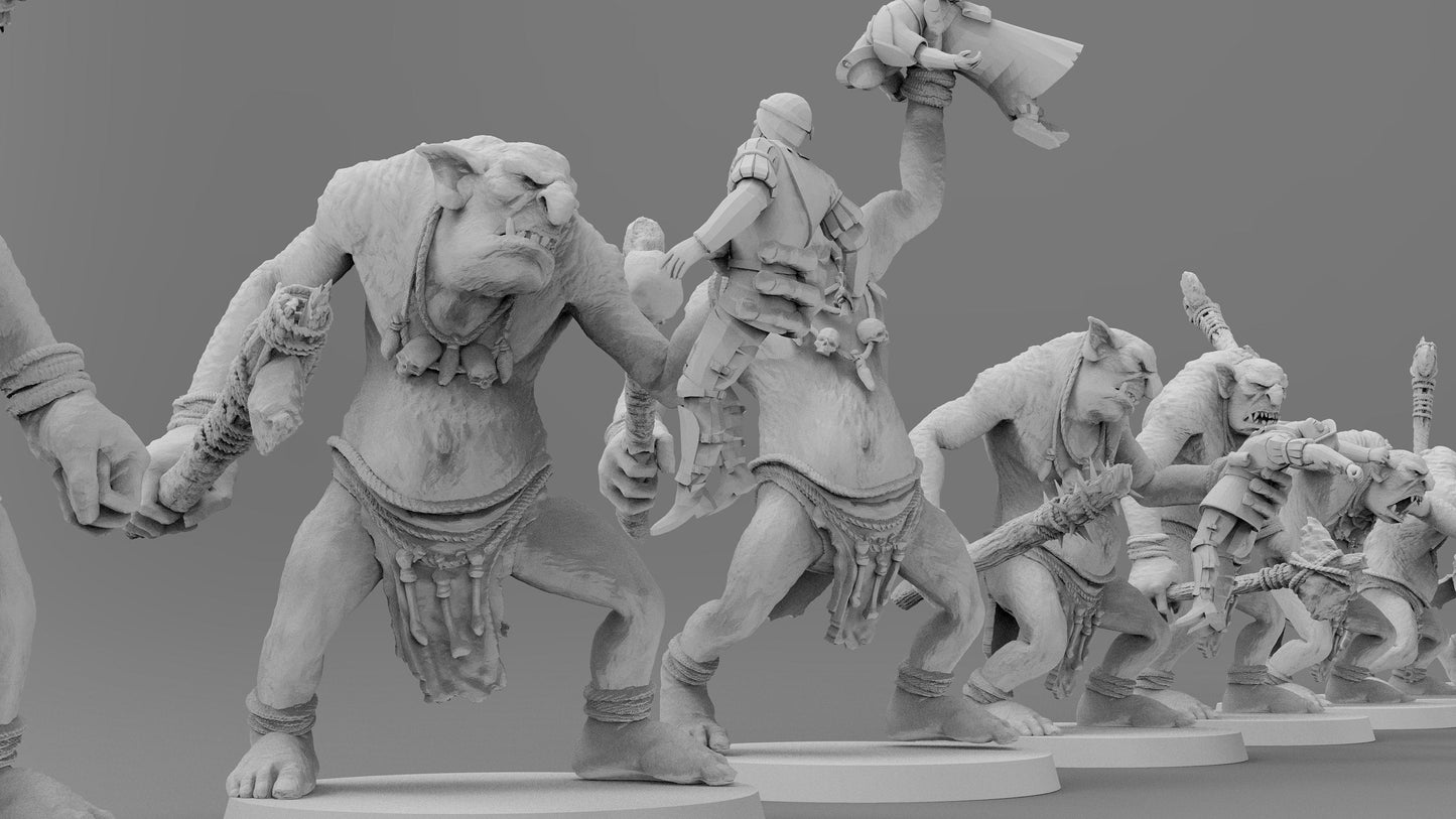 Rock Trolls | Many Poses | Gitz and Gobboz | Resin 3D Printed Miniatures | EmanG | Table Top Gaming | RPG | D&D | Pathfinder