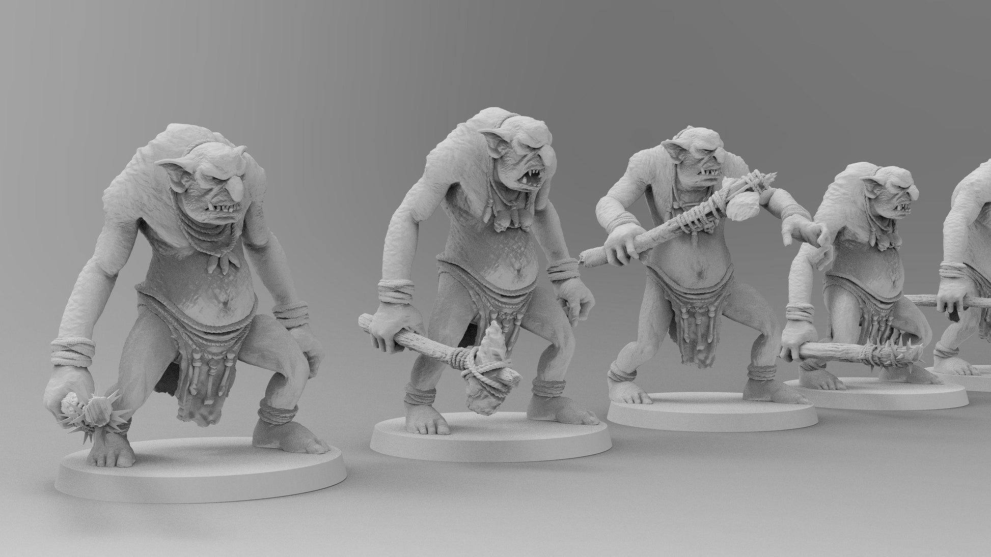 Rock Trolls | Many Poses | Gitz and Gobboz | Resin 3D Printed Miniatures | EmanG | Table Top Gaming | RPG | D&D | Pathfinder