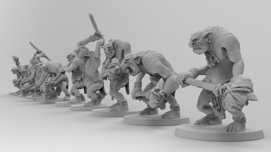 Rock Trolls | Many Poses | Gitz and Gobboz | Resin 3D Printed Miniatures | EmanG | Table Top Gaming | RPG | D&D | Pathfinder