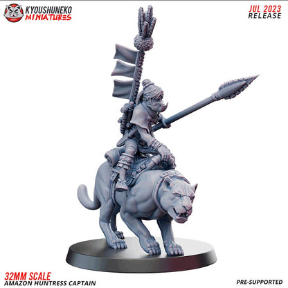 Amazon Mounted Huntress Command Group | Amazons | Resin 3D Printed Miniatures | Kyoushuneko | Table Top Gaming | RPG | D&D | Pathfinder