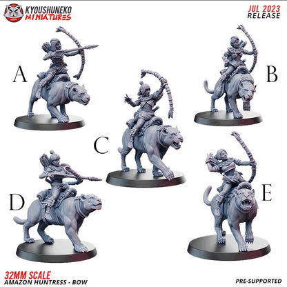 Panther Huntresses with Bows | | Amazons | Resin 3D Printed Miniatures | Kyoushuneko | Table Top Gaming | RPG | D&D