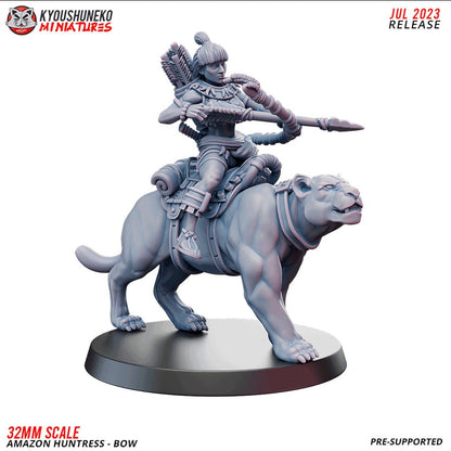 Panther Huntresses with Bows | | Amazons | Resin 3D Printed Miniatures | Kyoushuneko | Table Top Gaming | RPG | D&D